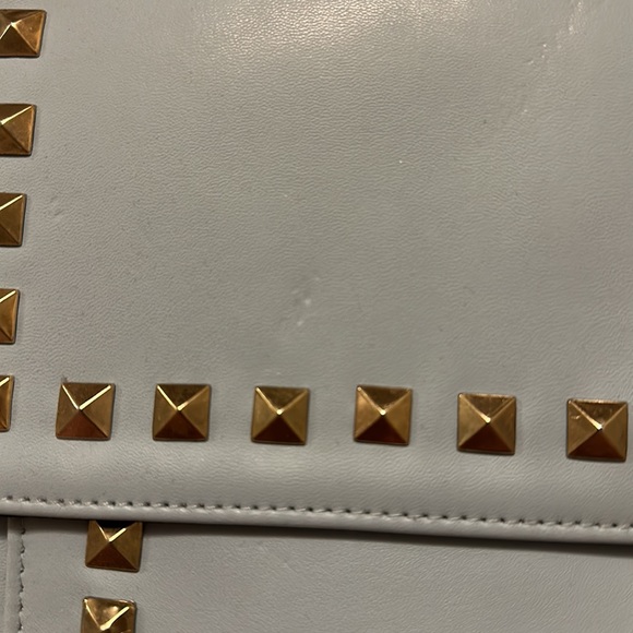 NWT ASOS Blue and Gold Studded Clutch - Picture 2 of 5